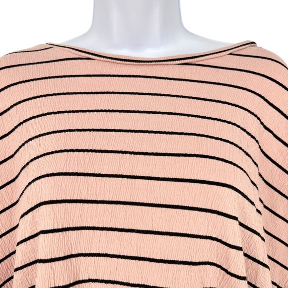 Lucky Brand Striped Short Sleeve Top With Side Ties Pink Size Medium - Picture 2 of 10